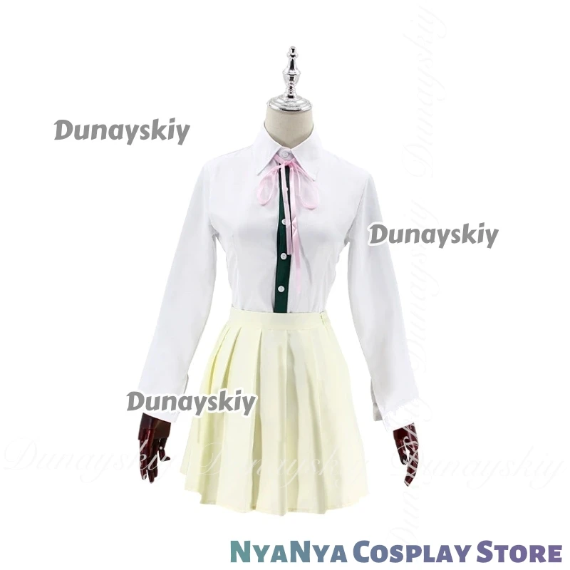 Danganronpa II: Trigger Happy Havoc Anime Nanami ChiaKi Cosplay com peruca curta com saia jaqueta verde Cosplay ktaTerno completo