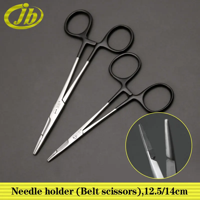 Needle holder belt scissors 12.5/14cm black handle surgical operating instrument stainless steel Pin clamp