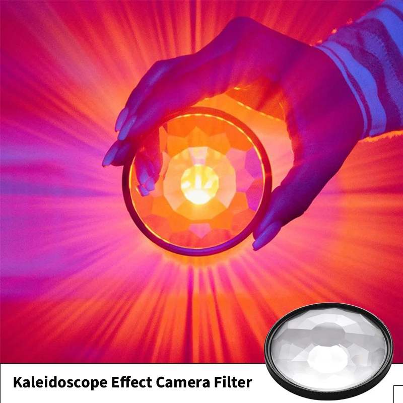 

Kaleidoscope Special Effects Camera Filter Prism Segmentation Repeat Image Camera DSLR Lens Accessories Photography 77mm