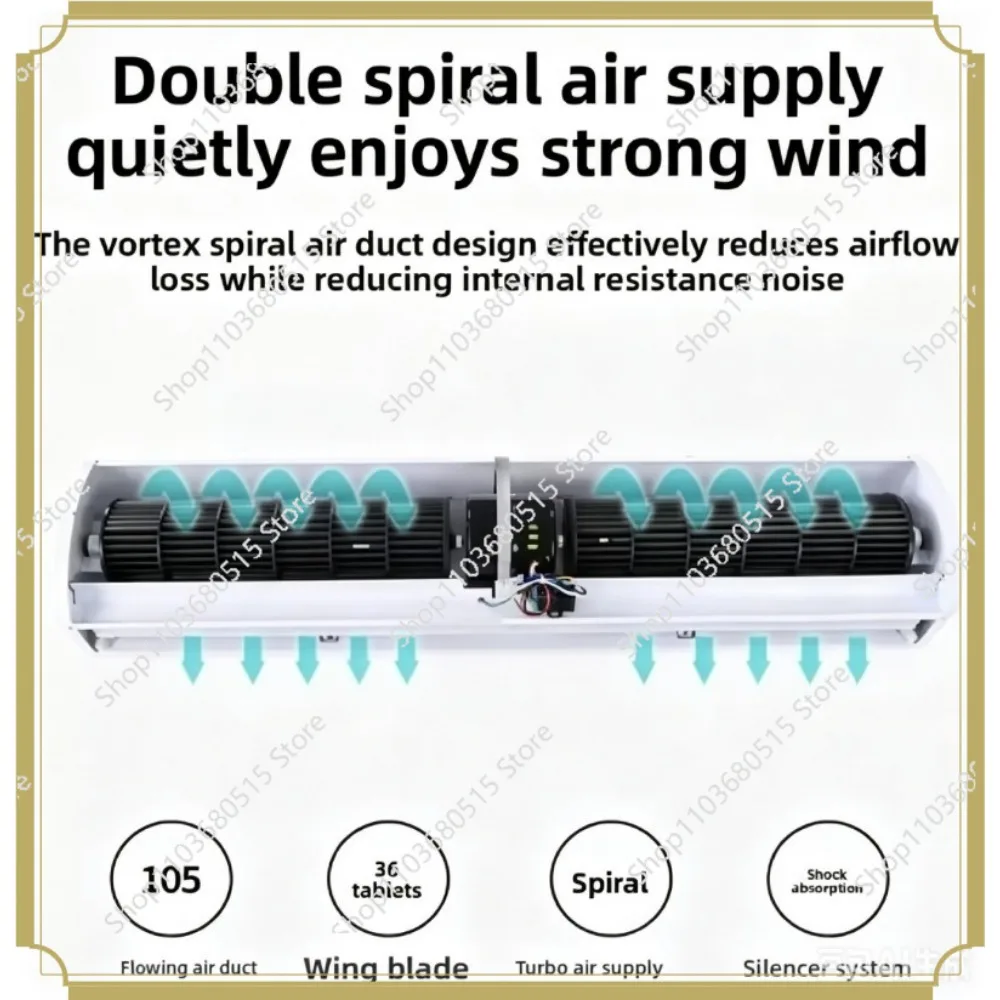 0.9m Commercial Silent Door Air Curtain, Low-Noise Wind Barrier Fan for Supermarket Gate, Retail Entrance and Thermal Isolation