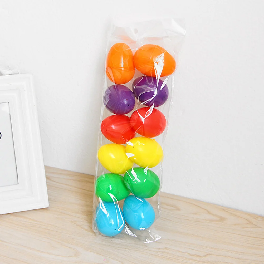 24 PCS Imitation Eggs Bulk Toys Kids Fillable Bulk Eggs Gift Filled Easter Egg Plastic Musical Maracas Egg Child