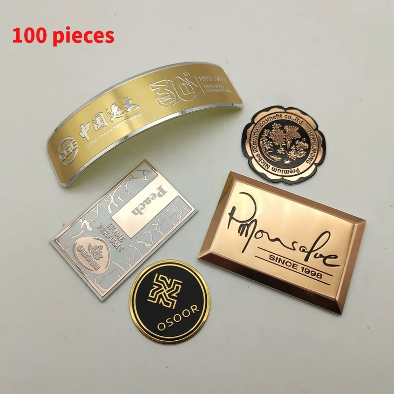 

10 0.Zhang.Custom.Aluminium Metal Embossed Logo Perfume Labels Custom Designs Cosmetics Package Decal Metal Sticker Fragranc