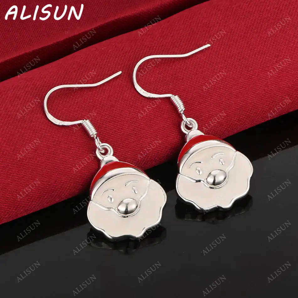 

ALISUN 925 Sterling Silver Santa Claus Earrings Drop Earrings Creativity Gifts Street All-match Party And Daily Wear