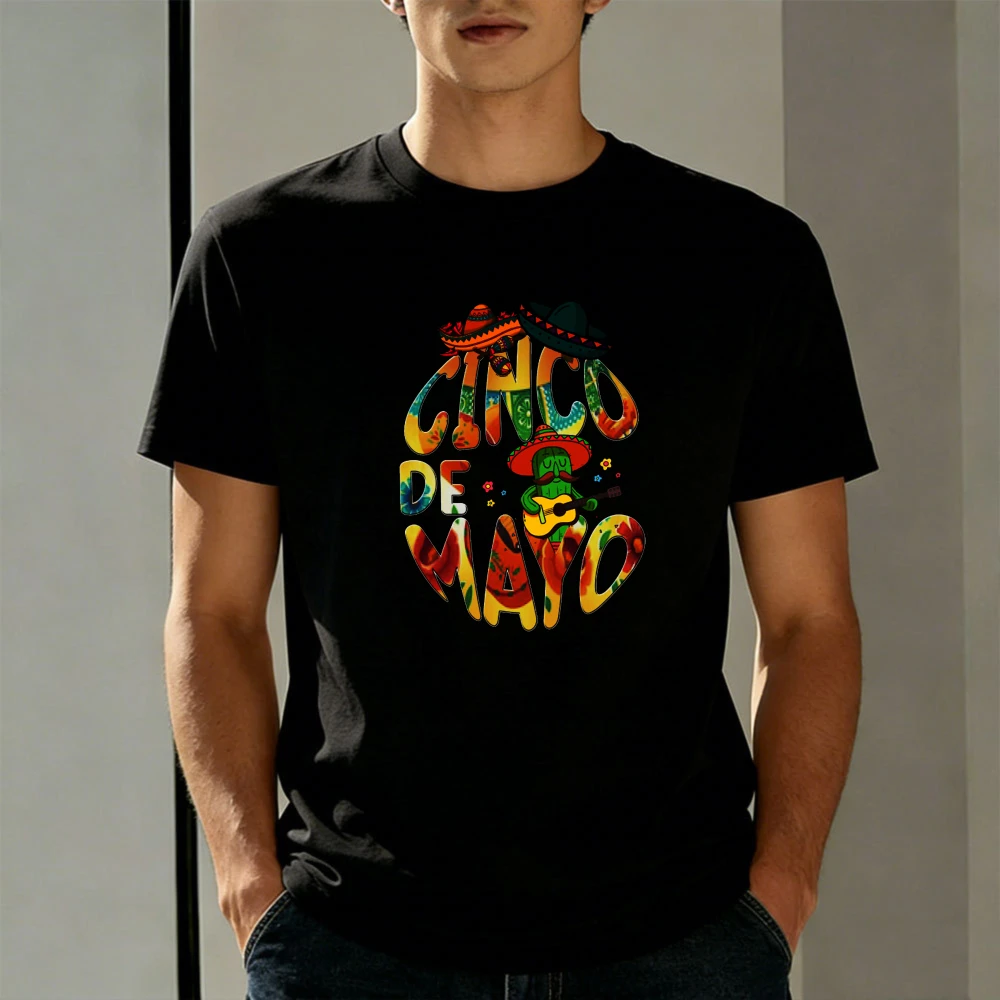 Cinco De Mayo Men T-Shirt Cotton Summer Short Sleeve Casual Fashion Tee Mexican Festival Celebration Party Gift Top