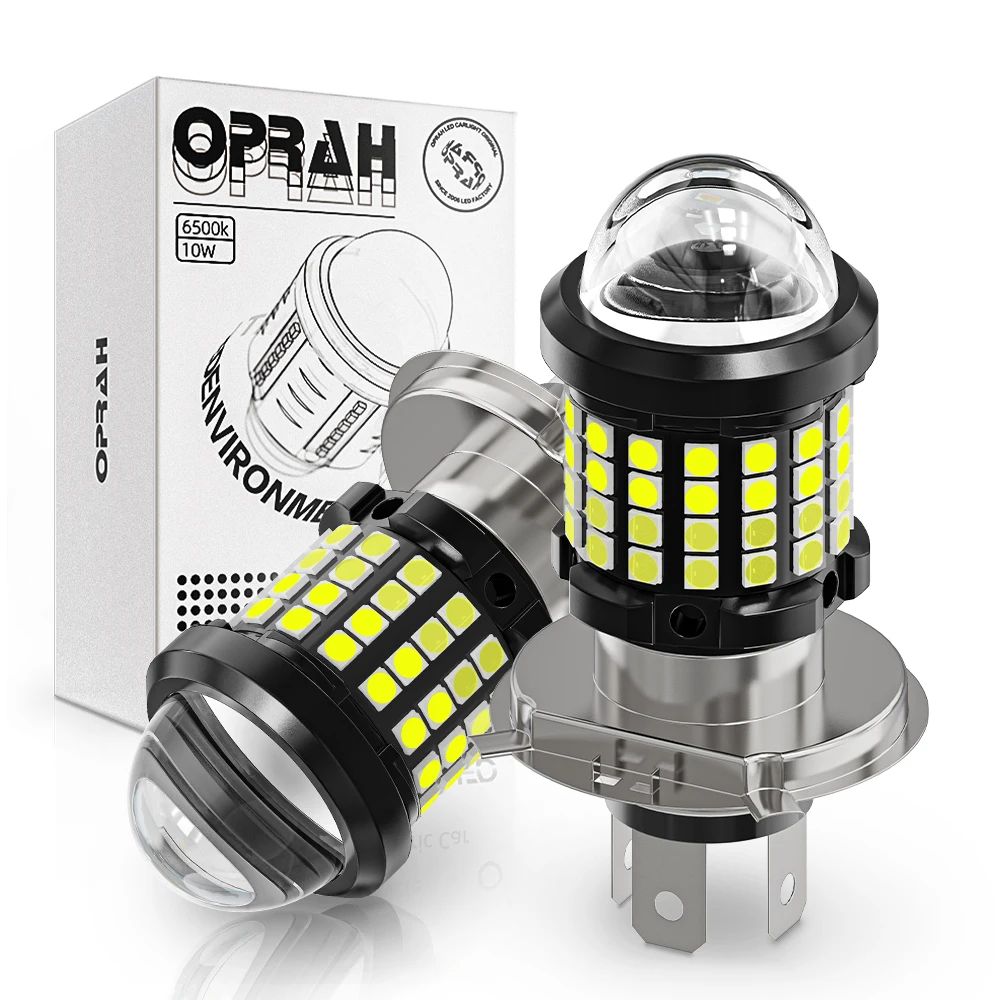 

High Power Motorcycle Headlight Bulb LED H4 Hi/Lo Beam H6 With A HD Spotlight Scooter ATV Accessorie Car Fog Lamp White Yellow