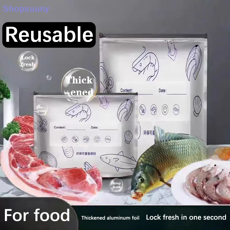 [SU]10Pcs/Bag Self Seal Reusable Aluminum Foil Fresh-keeping Bags Avoid Light Thickened Packaging Bag Food Fruit Storage Bag[SU]
