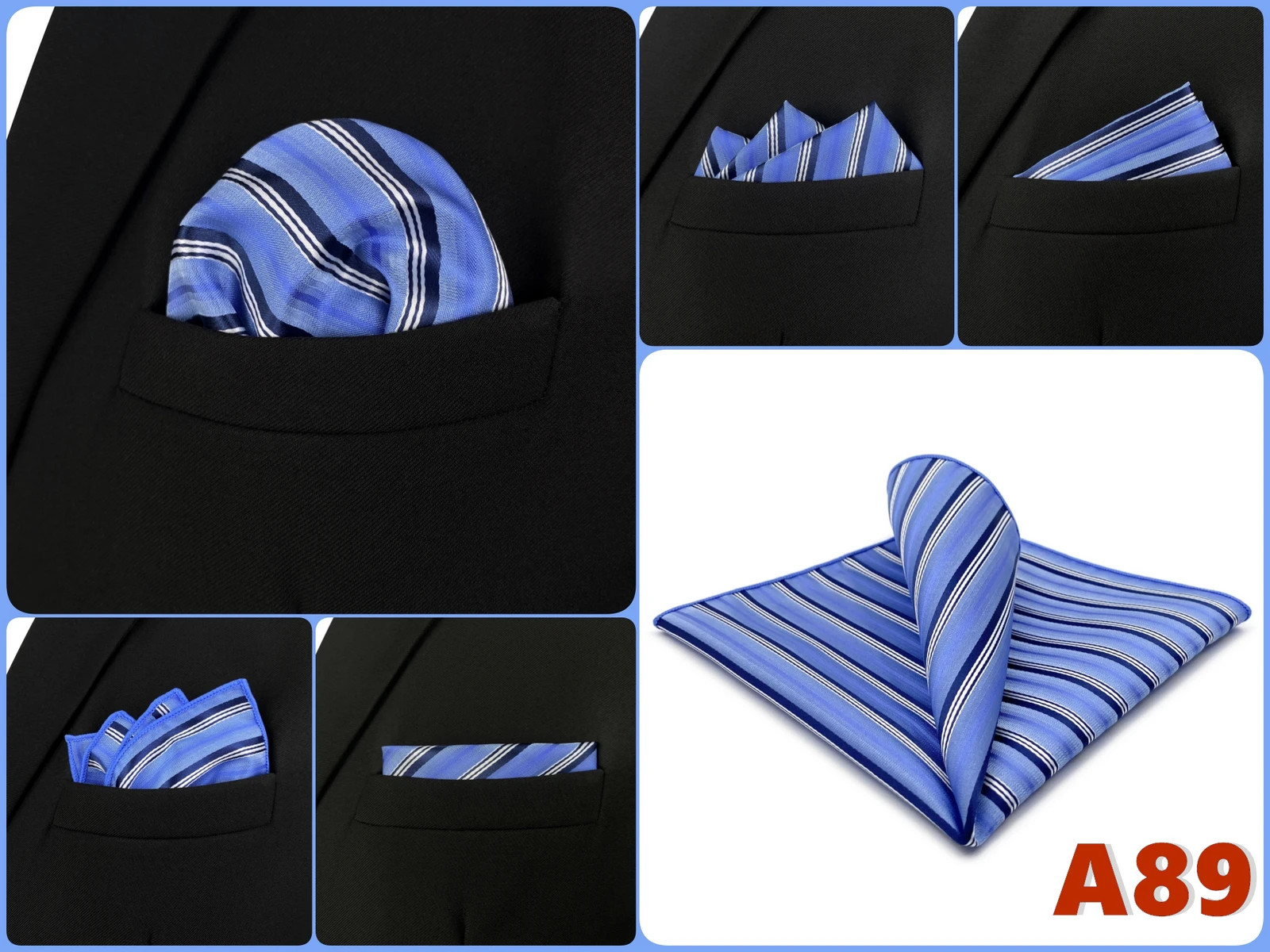 Luxury Mens Pocket Square Handkerchief Multiple Designs Classic Suit Hanky Large Striped Gentlemen Wedding Party Gift for Men