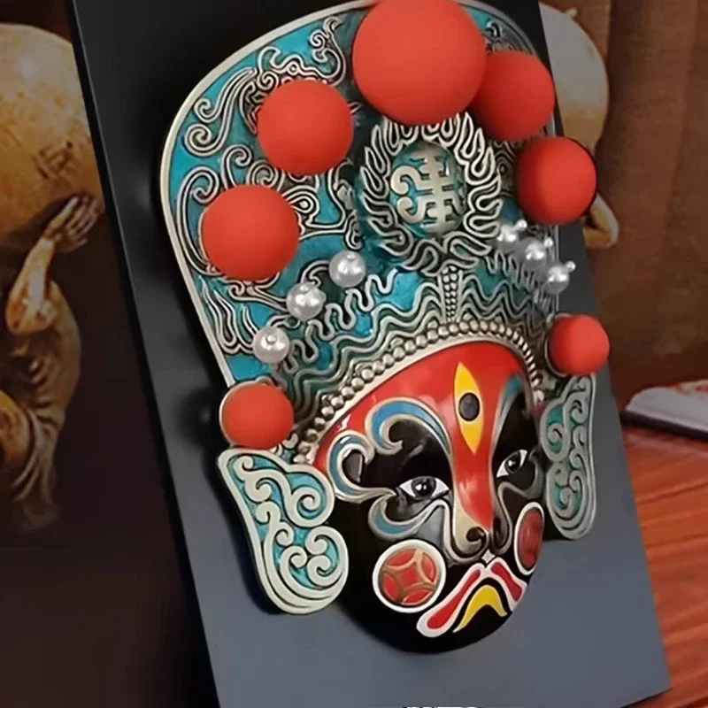 Chinese Fengchuan Opera Facial Mask Wulu God of Wealth Pot Store Pendant Decoration Opera Cultural Gifts