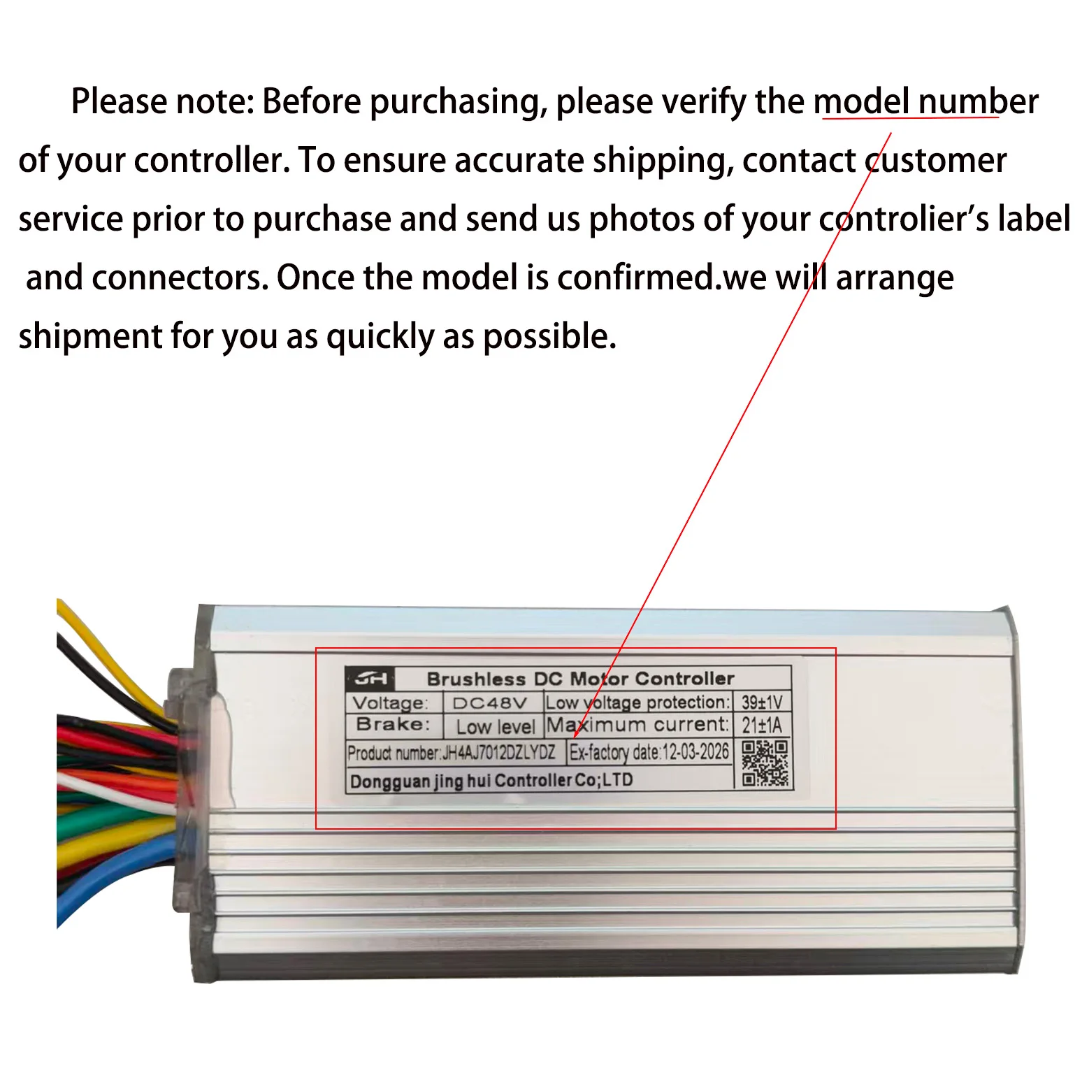 Nulkomma Ebike Brushless Motor Controller JH4AJ7012DZLYD 48V 21A for Electric ScootersMTB Accessories Speed Controller