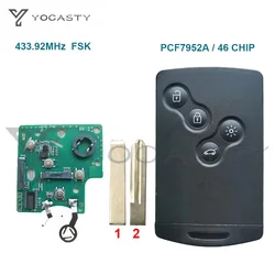 YOCASTY 4 Button Keyless Smart Key 433.92MHz FSK PCF7952A 46 CHIP VA2 For 2008 2009 2010 2011 Renault Koleos NSN14 Samsung QM5