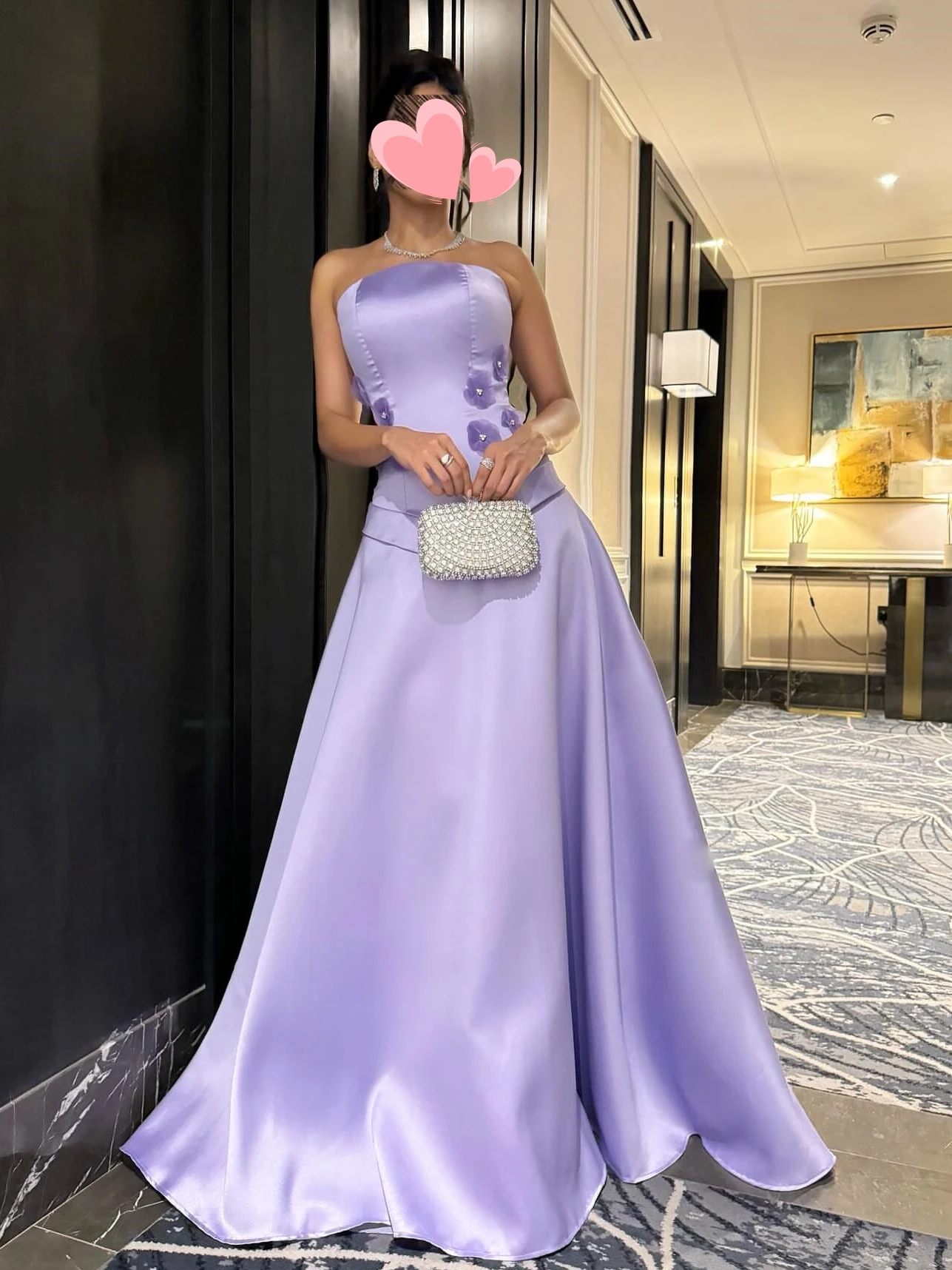 Altro Shore Elegante vintage dolce lilla fiori perline raso a-line nuovo personalizza occasioni formali abito da ballo abiti da festa da sera