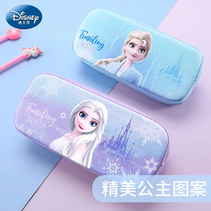 New Disney Girls Pen Bag grande capacità Princess Double Layer Frozen Stationery Box Cute School Supplies Storage Bag Kawaii Bag