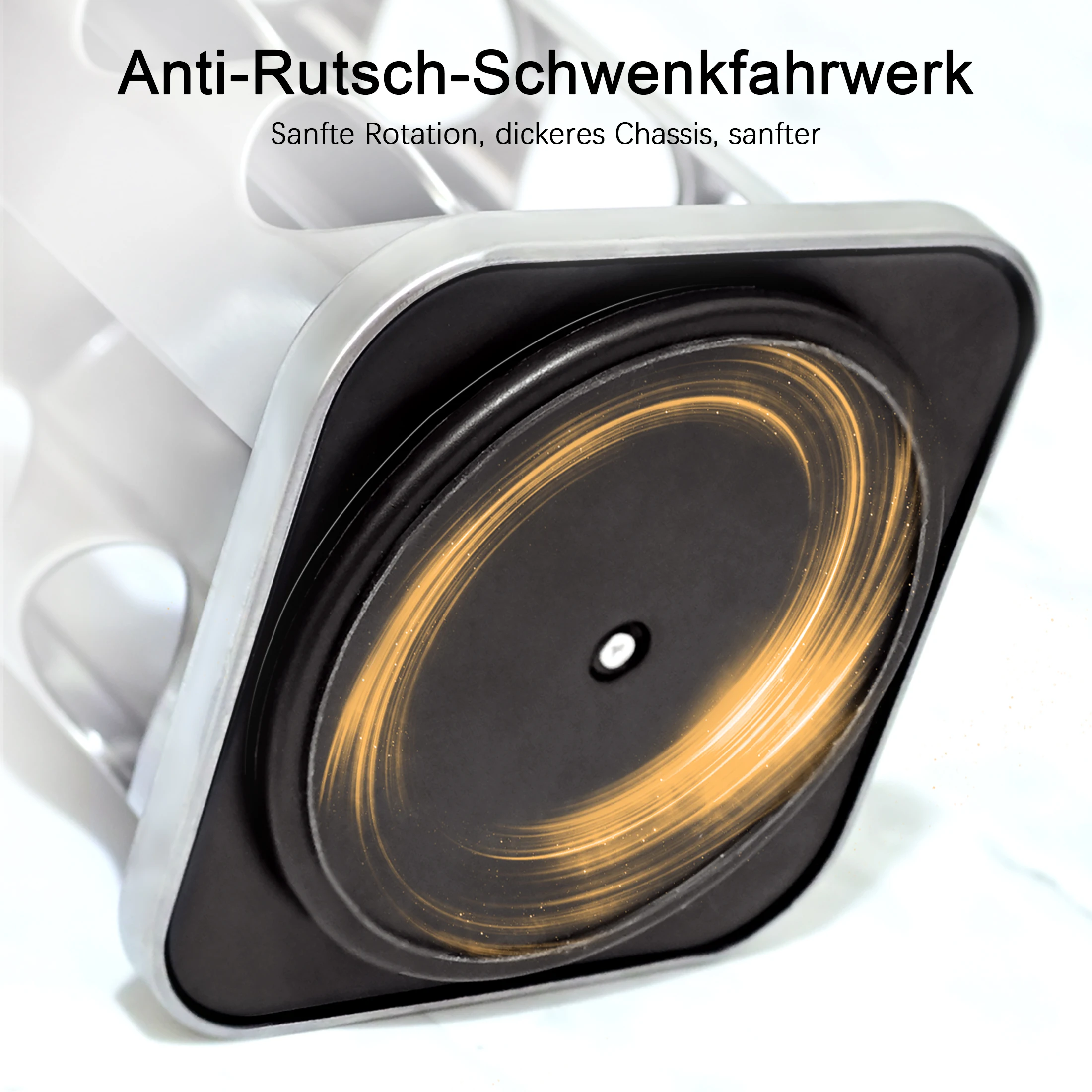 SAEIV Drehbares Edelstahl Gewürzregal mit 20 Glas-Gewürzdosen – 360° Gewürzständer inkl. Beschriftungsaufklebern, Marker & Reinigungsbürste – Moderner Platzsparender Gewürzorganizer für Küche – Detail 4