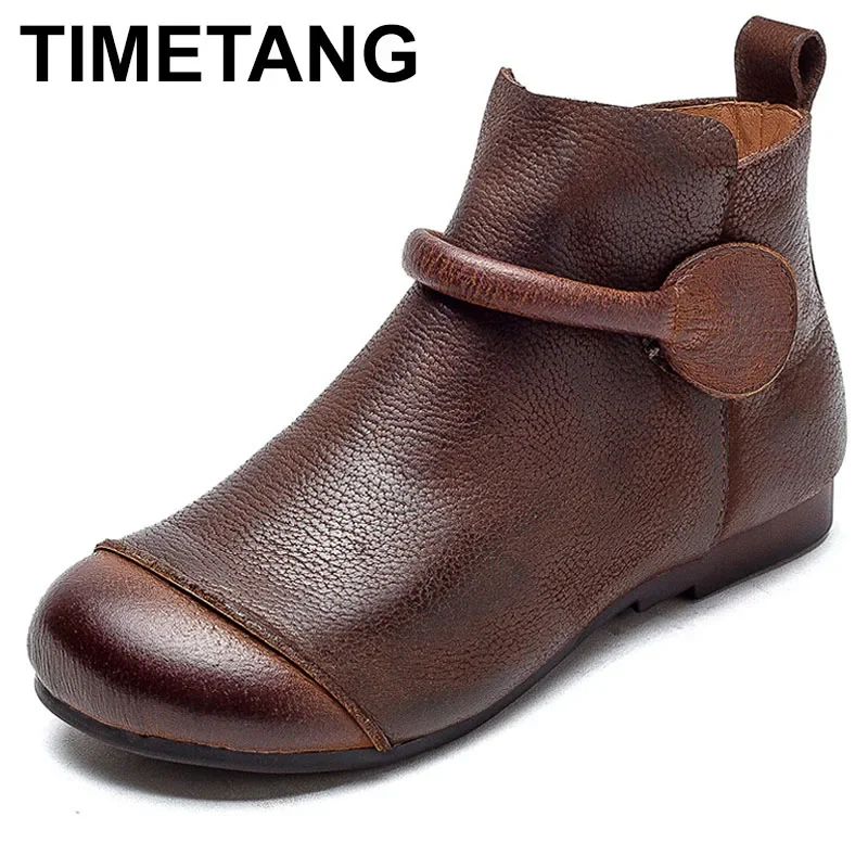 

Женские ботильоны из натуральной кожи, на низком каблуке, с молнией сзади