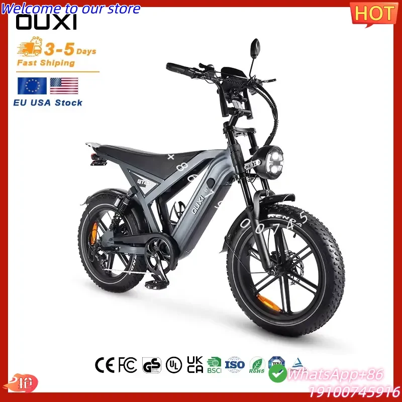 2026Hot EU Stock GT20 20 Inch Electric Hybrid Bike 48V 7 Speed 1000W Electric Bicycle City Ebike Factory Dirt Bike