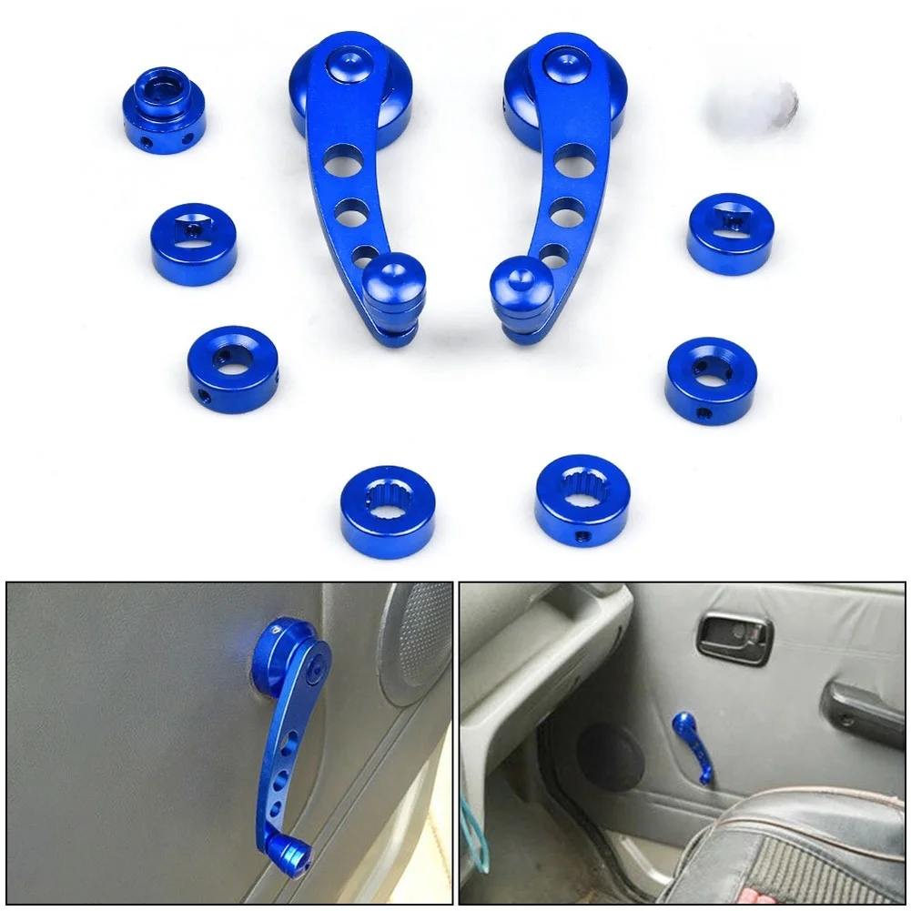 Car Manual Window Lift Crank Handle  Winder Handle Square Round & 16-Spline Adapters Automotive Modification Parts