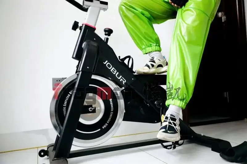 Man's Jumpsuit Handmade Grass Green Slim Fit Waist Elastic PVC Waterproof Long Sleeve Hooded Rainproof DJ Club Bar Cool Costumes