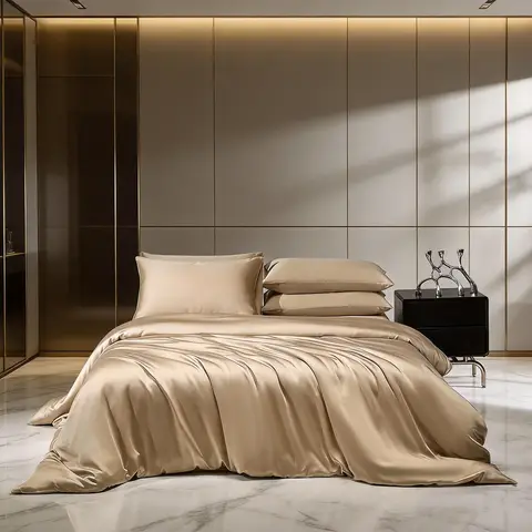 Sheet Silk Duvet Cover 100% Mulberry Silk Bedding Set Silk Quilt Cover Set Flat Sheet Fitted Sheet Pillowcase Single Double King Duvet Cover Gift Box