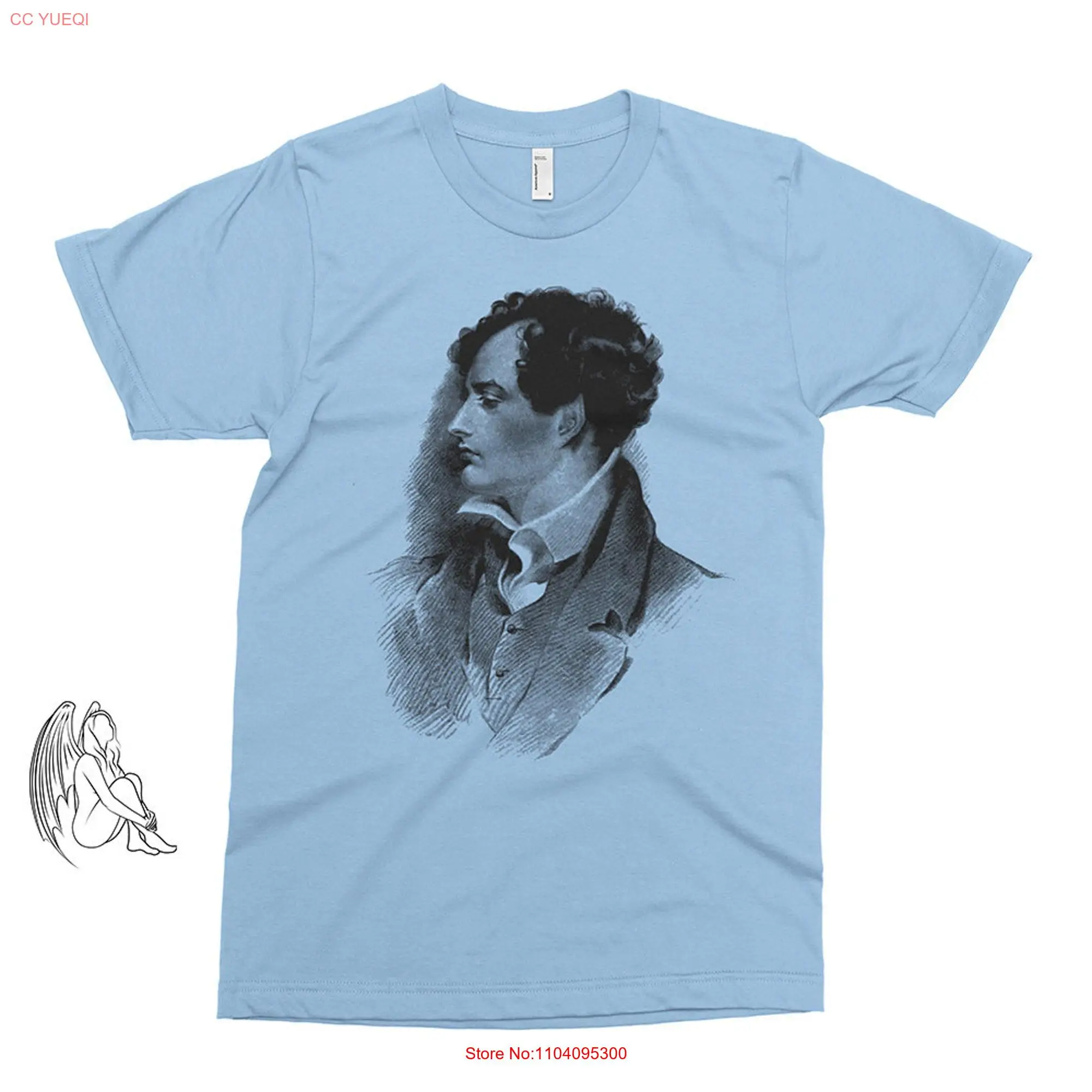 Lord Byron T shirt Poet Poems Love Quotes Cute  long or short sleeves