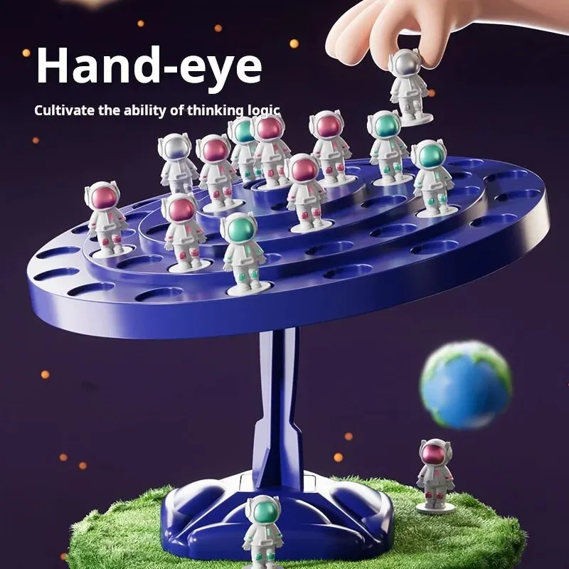 1pc Children\'s Puzzle Balance Tree Folding Space Man Board Game Leisure Parent-Child Interactive Tabletop Combat Toys