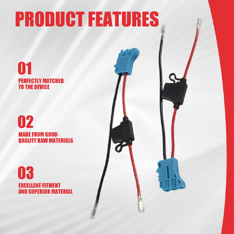 2Pack 12 AWG Wire Harness Connector Replacement for Peg-Perego 12Volt SLA Battery Ride on Vehicle Riding Toys with Fuse