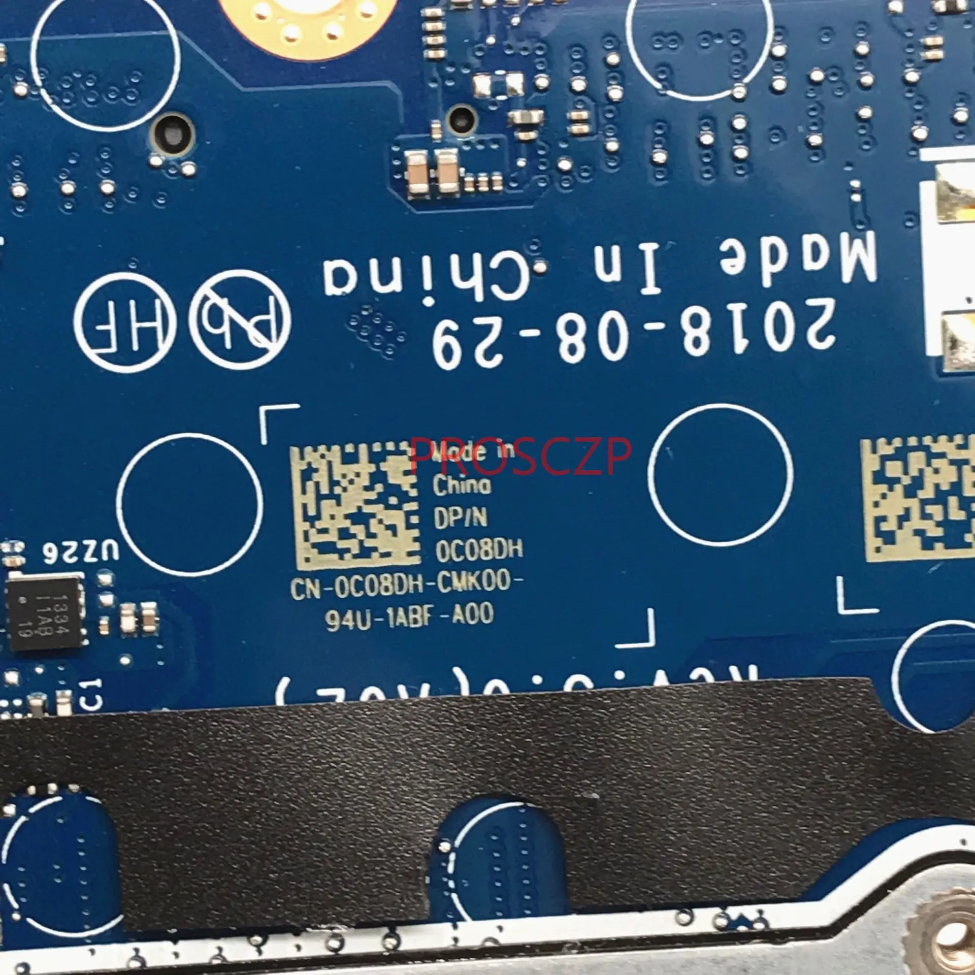 Материнская плата для ноутбука Dell 5490 с процессором SR3L9 I5-8350U