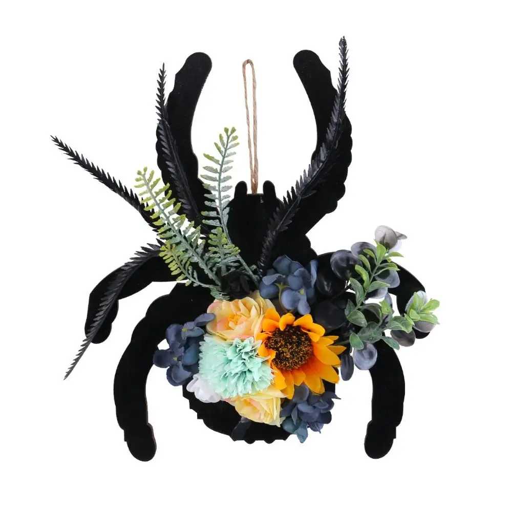 

Creative Spider Door Sign Artificial Flexible Halloween Door Decorations Wooden Spider Hanging Pendant Festival Decor