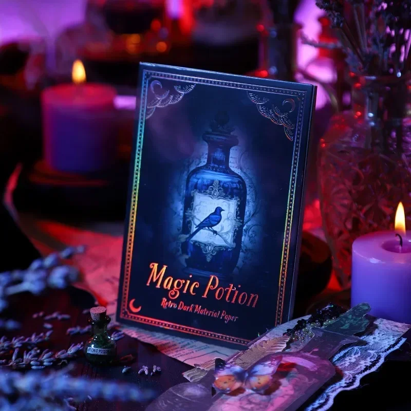 30Sheets Material paper My potion DIY Dark Diary Base Handbook School Supplies Green Potion Scrapbook cut 175*117mm