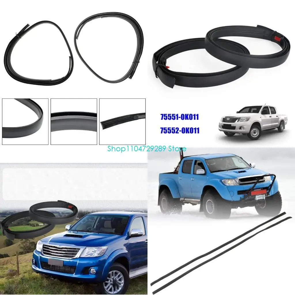 

D8KE Rubber Roof Drip Seal Trim 75551-0K011/75552-0K011 for Hilux Vigo KUN26 GGN15