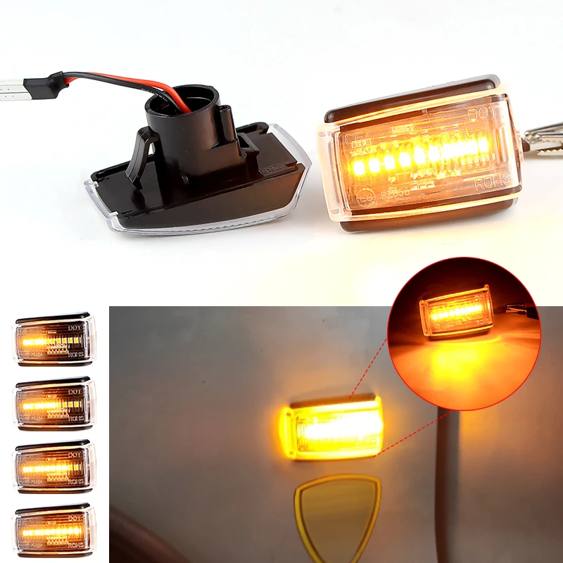 

2×for Volvo C70 V40 V70 V90 S40 S70 S90 240 260 262 740 760 780 850 940 LED Side Marker Light Flowing Turn Signal Indicator Lamp