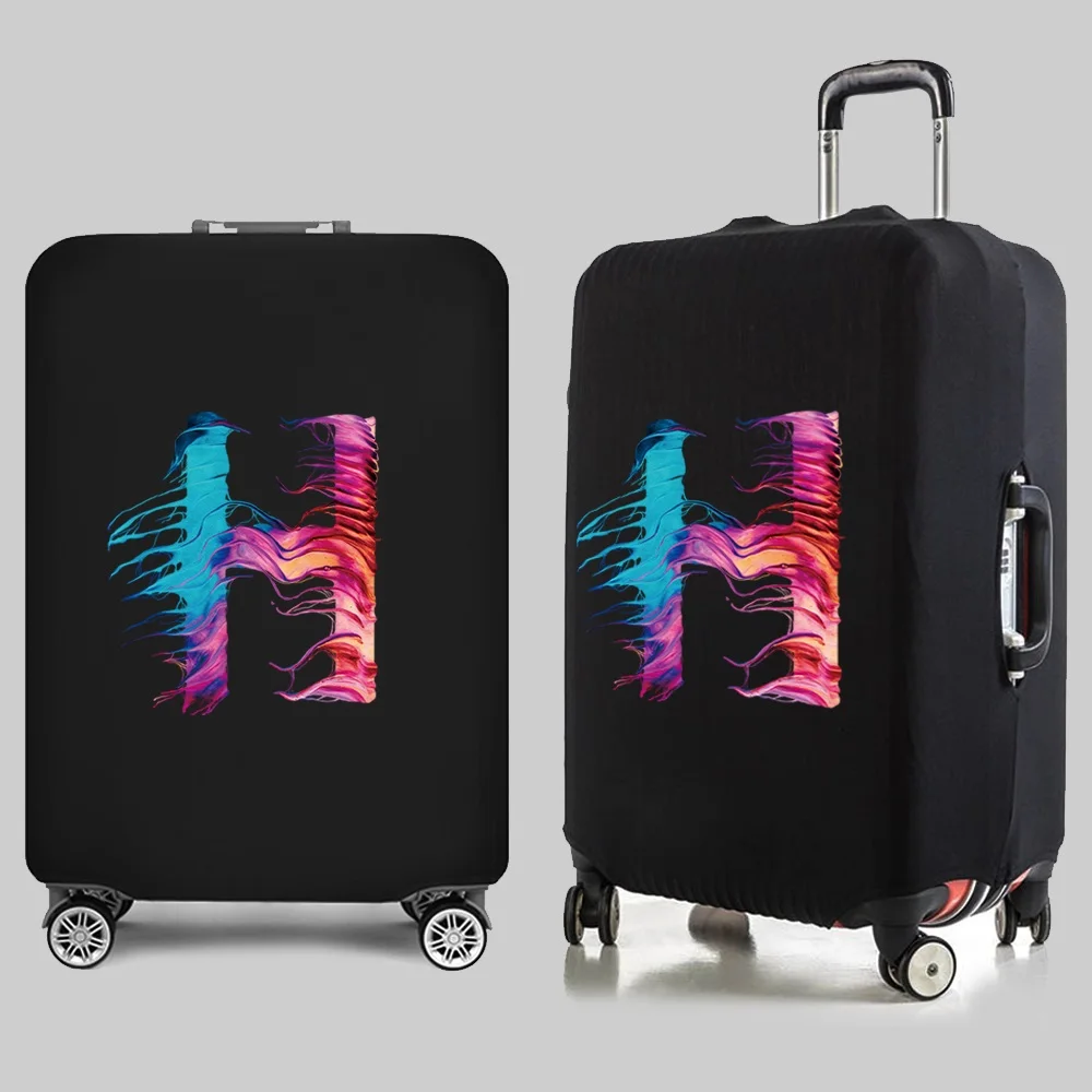 Travel Essentials Suitcase Cover Paint Letters Print for 18-32 Inch Traveling Accessories Bags Trolley Luggage Protective Case