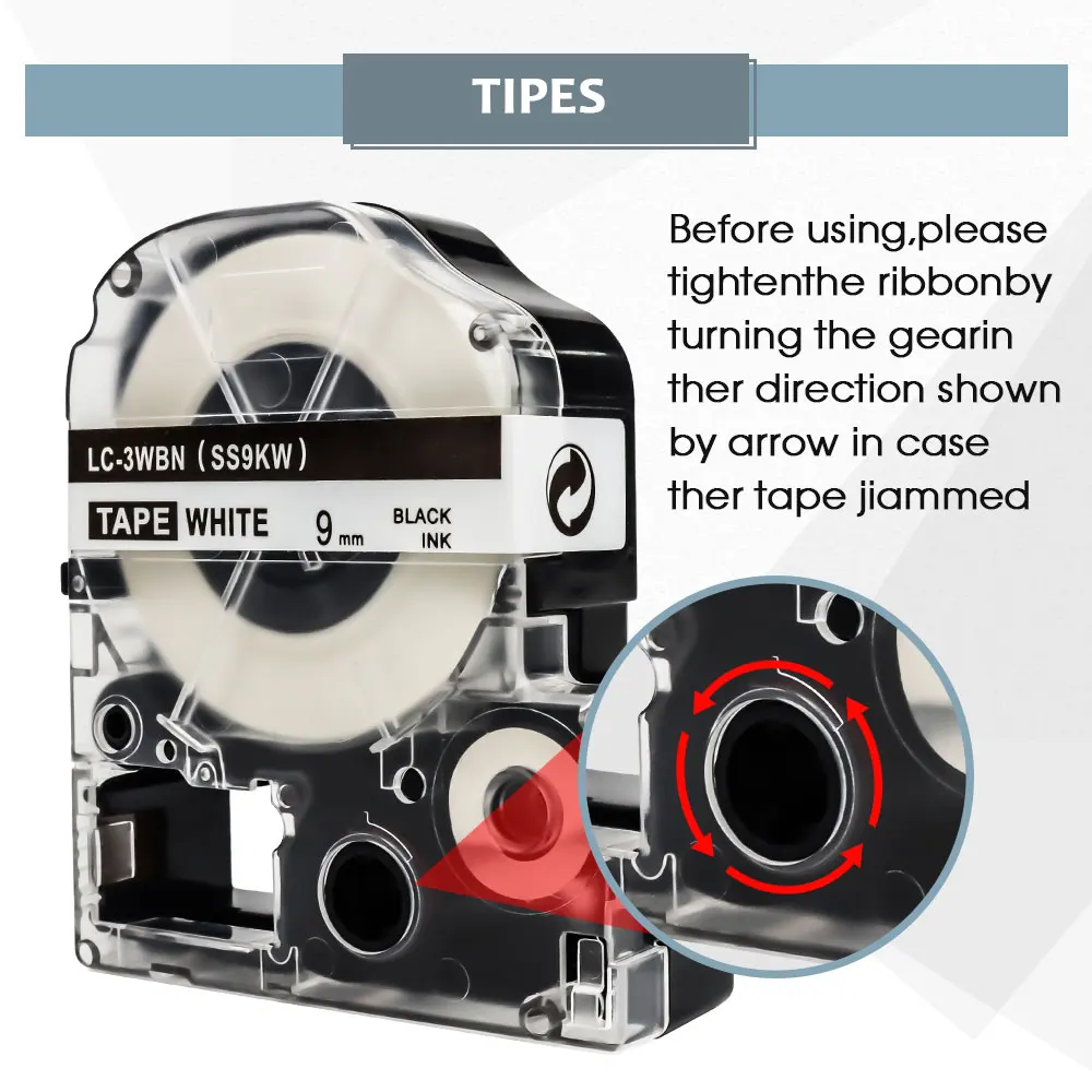 12mm Label Tape LC-4WBN SS12KW ST12KW SC12YW Compatible for EPSON king jim LW300 LW400 LW600P LW700 Maker Label Printer