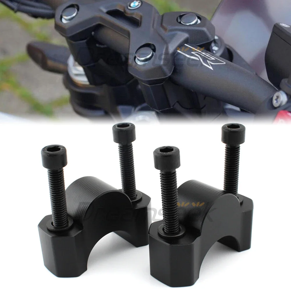 Pair Handlebar Riser Clamp Move Back for BMW S1000R 2021 2022 2023 Black Motorcycle Handle Bar Risers Mount Adapter CNC Aluminum