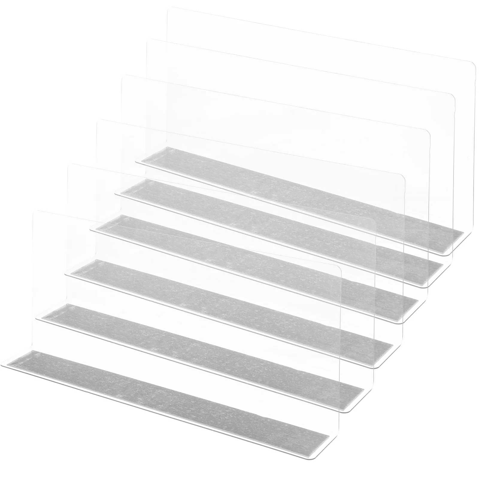 

6pcs Magnetic Shelf Dividers 28x4x12cm Clear Transparent L Shape Supermarket Wardrobe Organizer Storage Separators Grocery