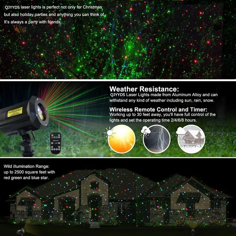 Full Sky Star proiettore Laser Firefly luce Laser illuminazione paesaggistica festa di natale LED luce da palcoscenico lampada Laser da giardino per esterni