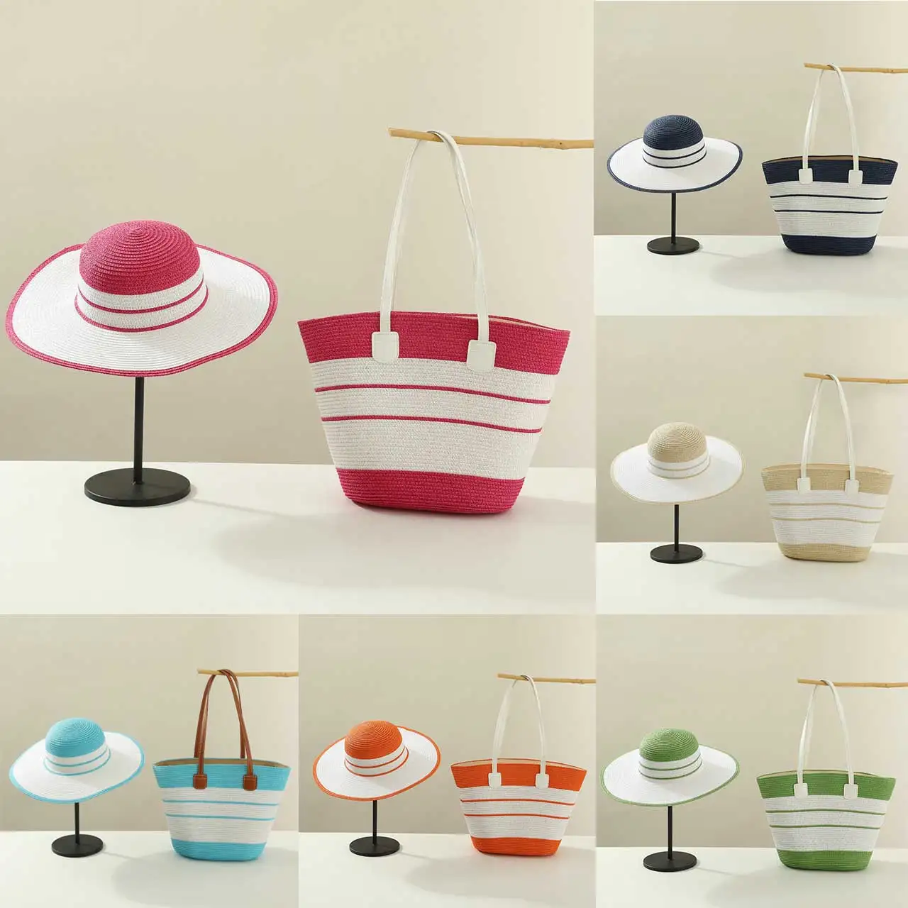 Summer straw hat 2025 new two-piece straw hat bag set travel beach straw hat sun hat 모자 sombrero para sol mujer