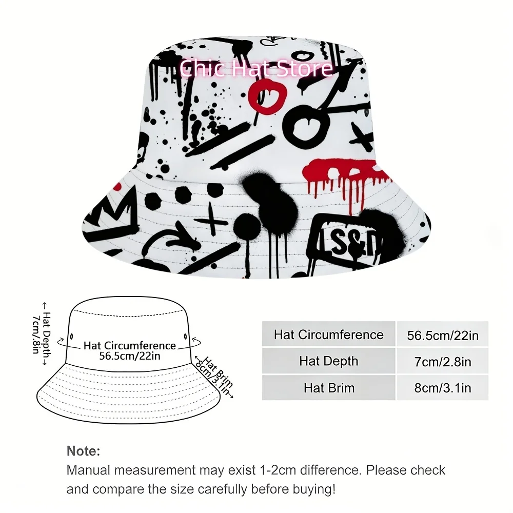 Unisex High-Quality Creative Graffiti Print Fisherman Hat, Fisherman Hats Originally Practical Clothing for Fishermen, Later Evo
