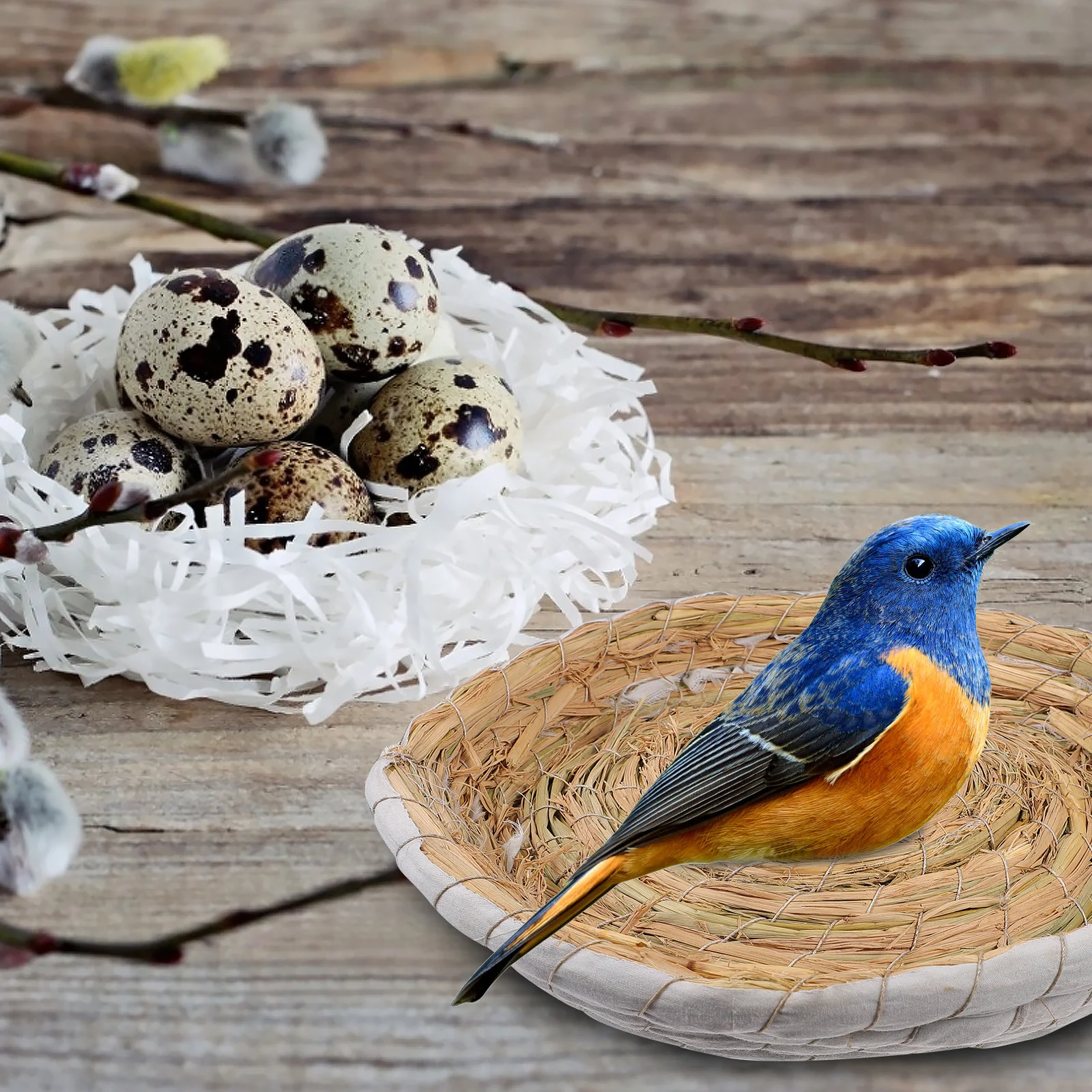 

2Pcs Handwoven Pigeon Bird Nest Premium Material Durable Practical Shelter Nest for Bird Pet Breeding Natural Comfortable Design