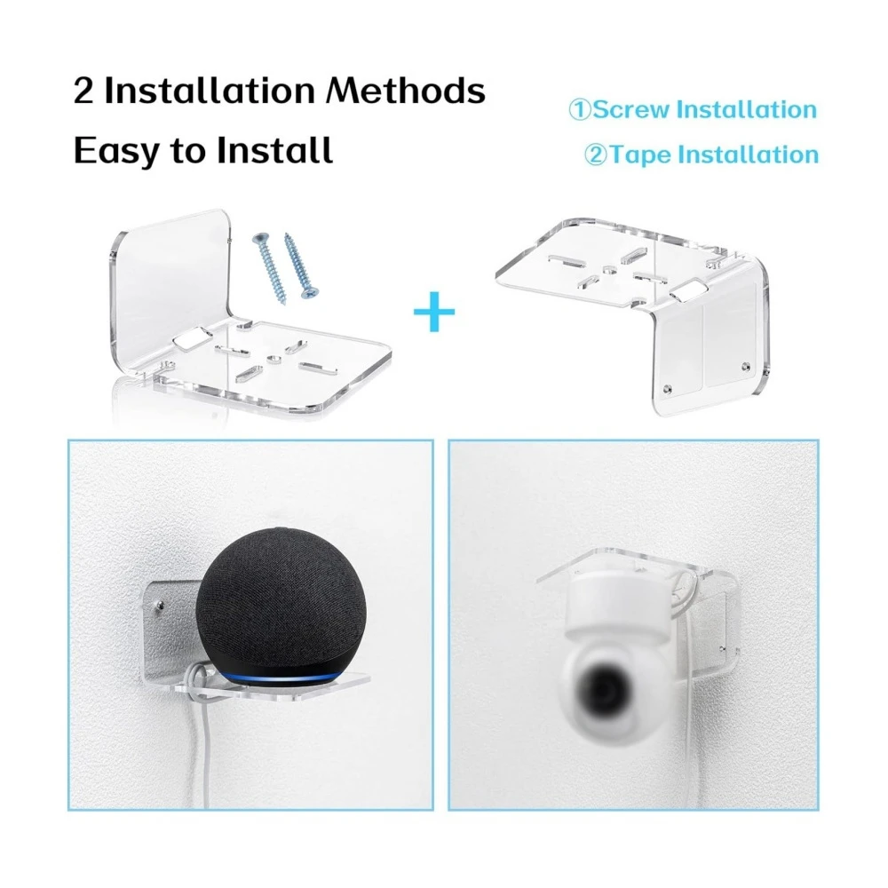 3PCS Acrylic Wall Shelf Adhesive for Monitor Cameras Speakers Small Float Shelf Shelves Bedroom Living Room Kitchen