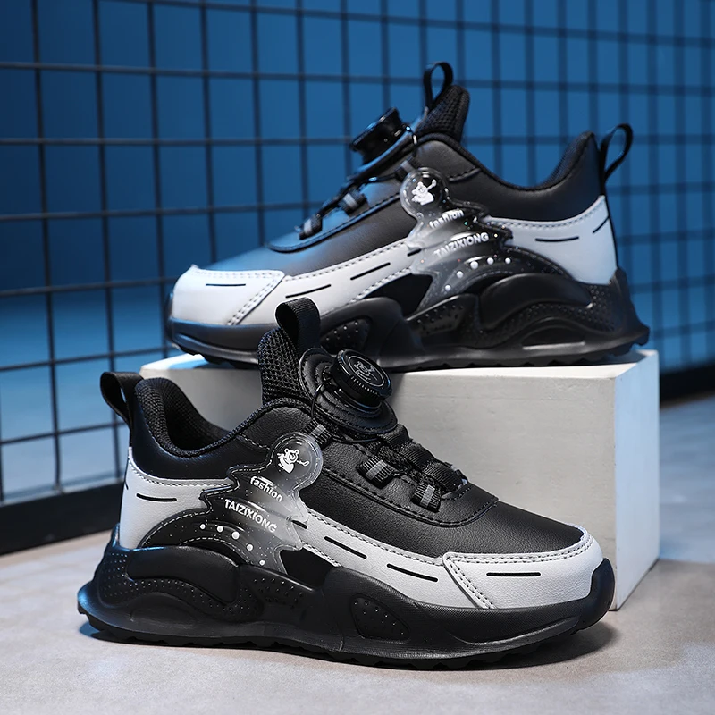 

Детские кроссовки для мальчиков, повседневная обувь, кожаная студенческая прогулочная обувь, детская нескользящая легкая спортивная обувь для бега и тенниса для девочек