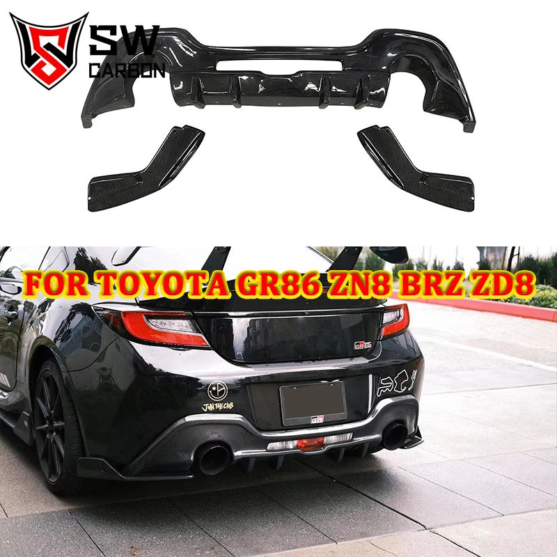 Carbon Fiber Rear Diffuser for Toyota GR86 ZN8 BRZ ZD8 Rear Bumper Lower Lip Splitter Rear Lip Body Kit