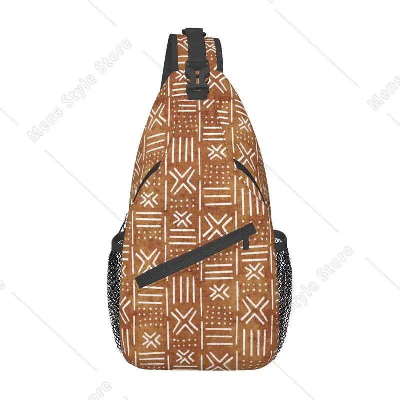 

Сумка-слинг Bogolan Mudcloth с африканским узором для путешествий, мужской рюкзак в стиле африканского этнического племенного искусства, рюкзак через плечо, рюкзак на плечо
