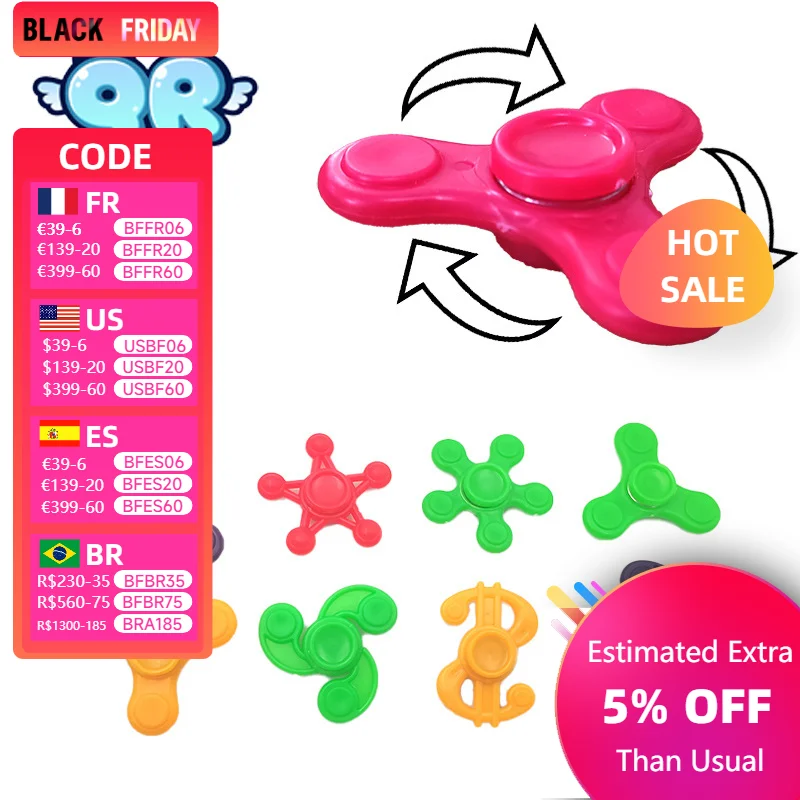 5/10Pcs Mini FigetS Hand Spinner For Children Anti Stress Focus Gyro Finger Gyroscope Funny Leaf Toys Kids Gift Fingertips Toy