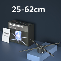 25-62cm Newest 3D Fan Holographic Projector Support Wifi Bluetooth Audio 3D Advertising Display Lights Hologram Projector Logo