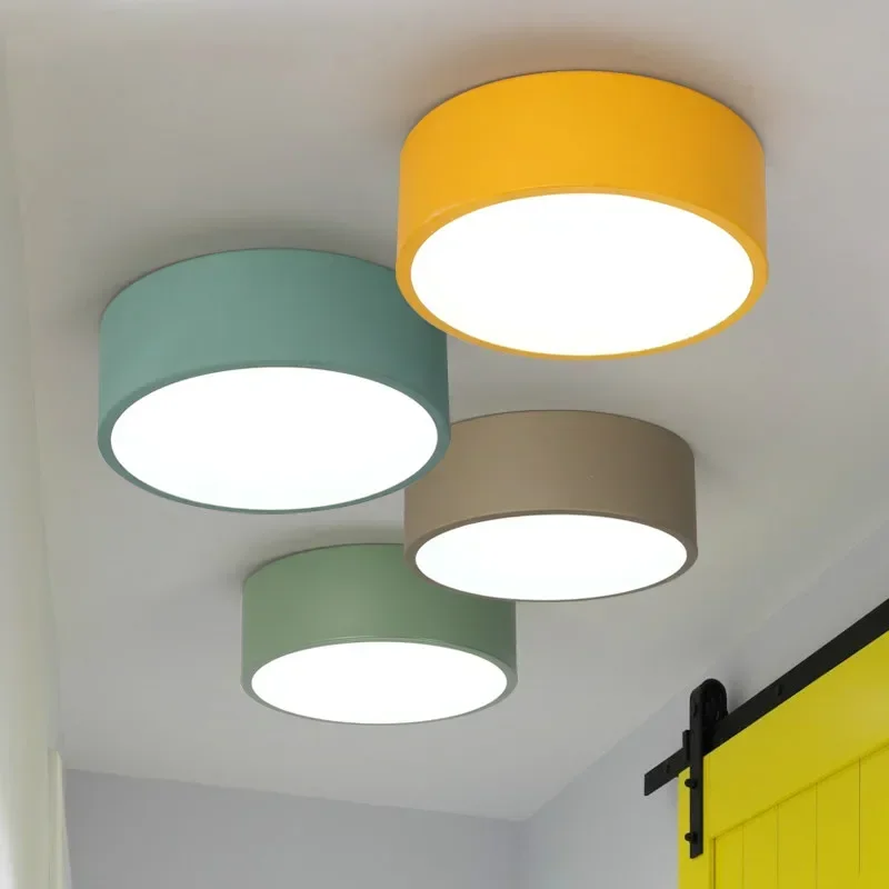 

New Arrival LED Ceiling Lights Colorful Ceiling Lamp For Corridor Colors Kids Room Light Metal Lampshade Kitchen Lighting