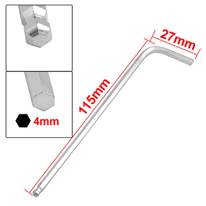 2pcs 4mm Hex Wrench Small Allen Key Set Hexagon Hexagonal Extended Hex Key Wrench Ball End L Handle Computer Phone Hex Wrench