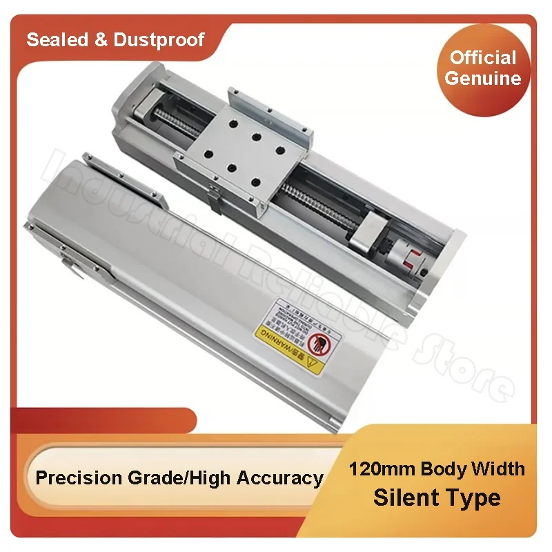 Full Sealed Dustproof Electric Ball Screw Linear Guide Sliding Table 120mm Width Silent Aluminum Profile QMF120 50-1000mm Stroke