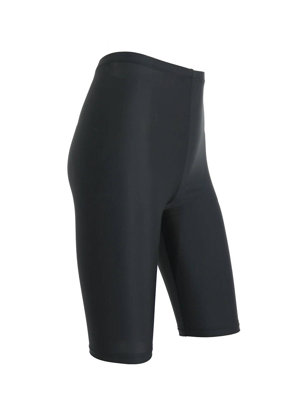 Bermuda feminina speerise de nylon spandex 3/4, comprimento, preto, justa, calções para adulto