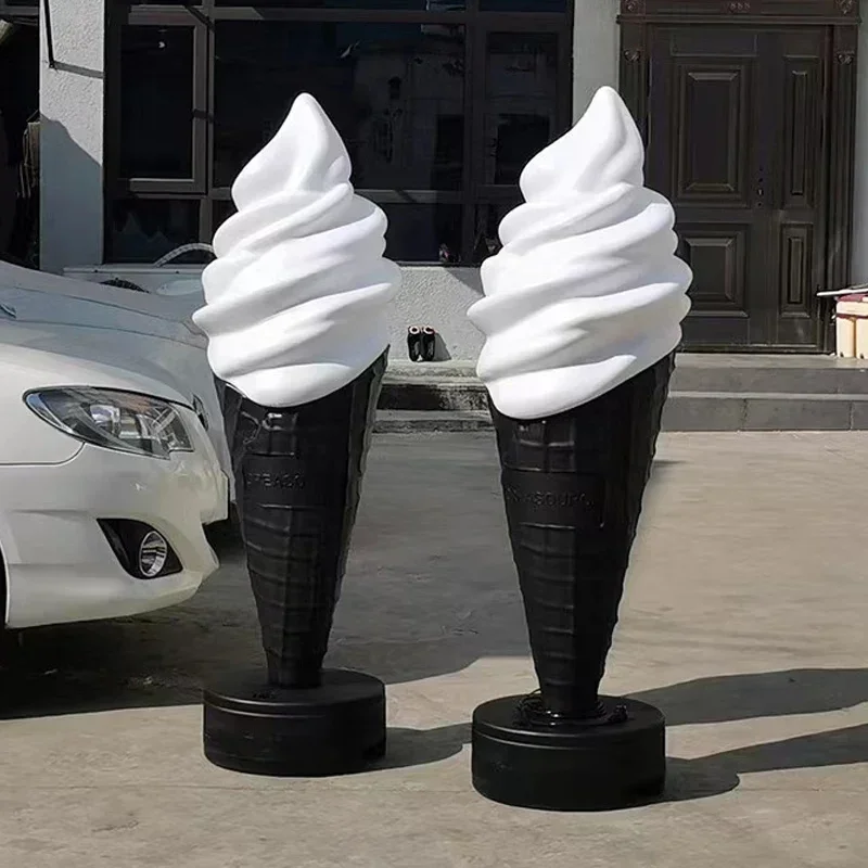 Simulation 150CM  modeling light ice cream advertising lamp Plastic ice cream model light Large ice cream cone with led light