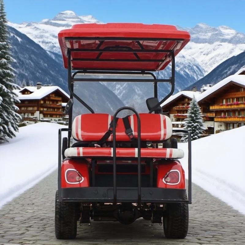 Luxury Four-Seater Electric Club Car, Hot-Selling 48V60V Electric Golf Cart, Support Customized Colors, Sightseeing Golf Cart